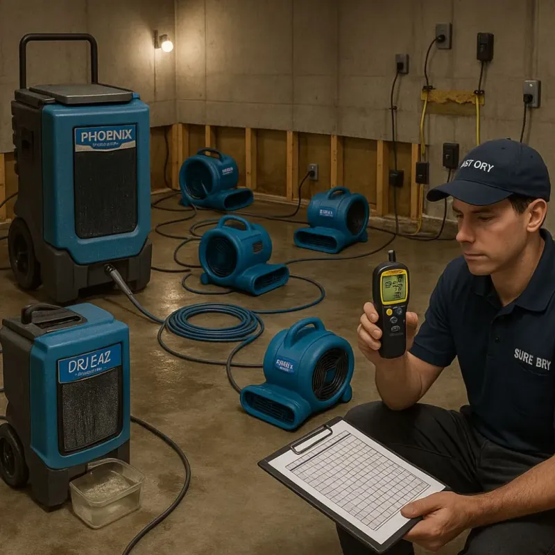 Structural Drying and Dehumidification process in Florida, PR